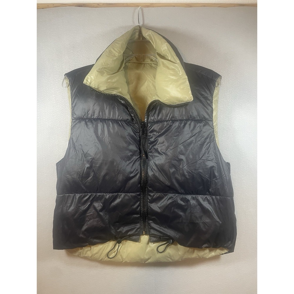 Reversible Puffer Vest Black Sage Full Zip Womens Size Small‎